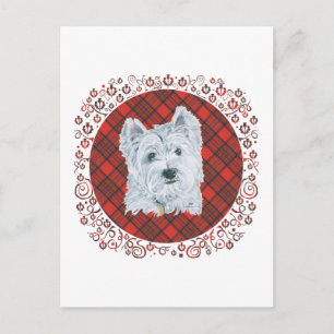 Westie på Tartan Vykort