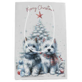 Westie Pair Christmas Gift Bag