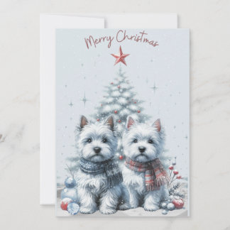 Westie Pair God jul Card Julkort