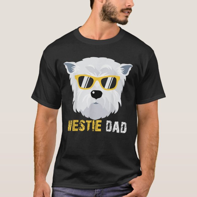 Westie Pappor för Hundägare Fars dag Manar T Shirt (Framsida)