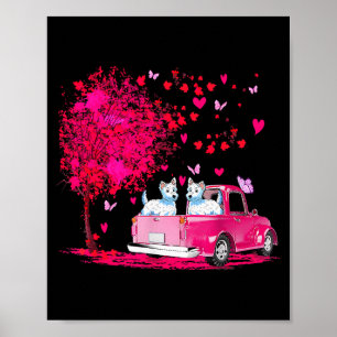 Westie Par Truck Glad Valentines Day Gåvor Poster