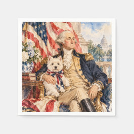 Westie Patriotisk George Washington Cocktail Serve Pappersservett