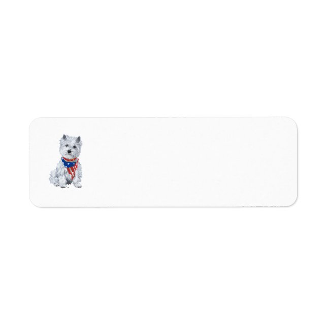 Westie Patriotisk Returadressetikett Returadress Etikett (Framsidan)