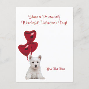 Westie Pawsitively Wonderful Valentines day Önskem Helg Vykort