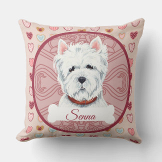 Westie personalize Valentine Pillow Kudde