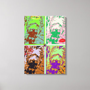 Westie Pop Art på staplad duk Canvastryck