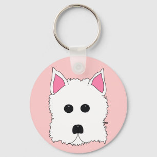 Westie Porträtt Nyckelring
