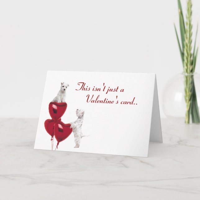 Westie Puppy Kärlek i ett kuvert - 2:a nya version Helgkort (Framsida)