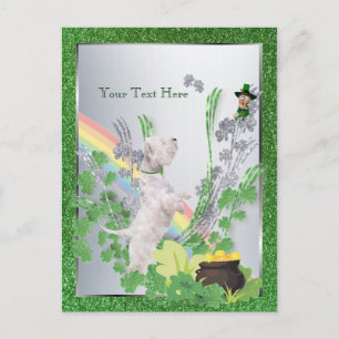 Westie Puppy nummer två St Pattys anpassar det Vykort
