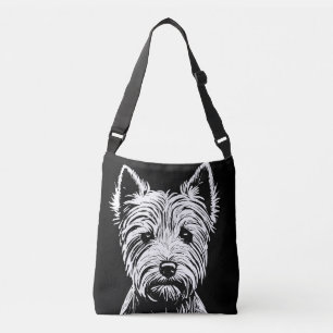Westie Puppy Porträtt Axelväska