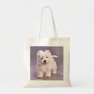 Westie puppy tote tygkasse