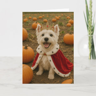 Westie Queen på Halloween Kort