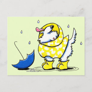 Westie Rainy Day Vykort