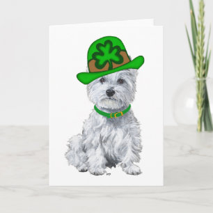 Westie S:t Patricks Day Kort