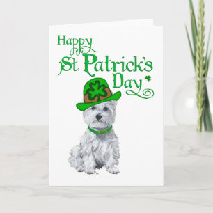 Westie S:t Patricks Day Kort