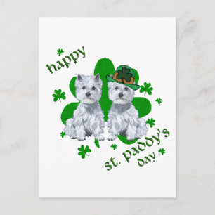 Westie S:t Patricks Day Vykort