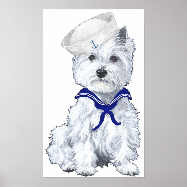 Westie Sailor Affisch (Framsidan)