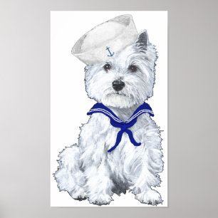 Westie Sailor Poster