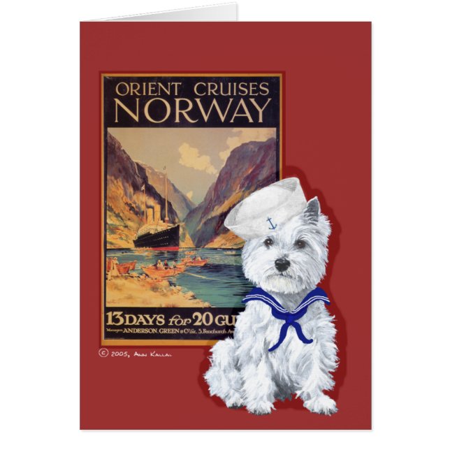 Westie Sailor - Travel Dreams Hälsningskort (Framsidan)