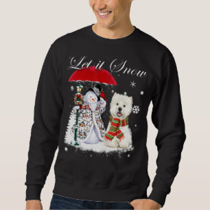 Westie Santa Hund jul Snögubbe Julafton Pajama Lång Ärmad Tröja