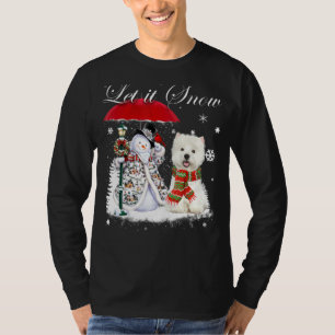 Westie Santa Hund jul Snögubbe Julafton Pajama T Shirt