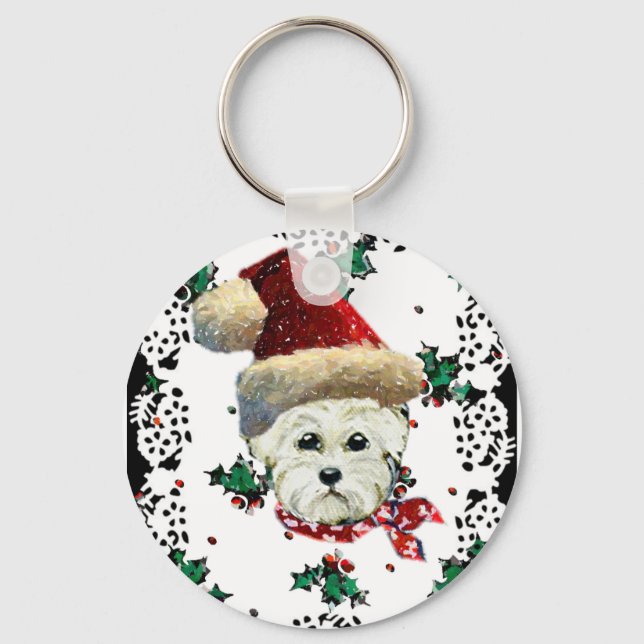Westie Santa Nyckelring (Framsida)