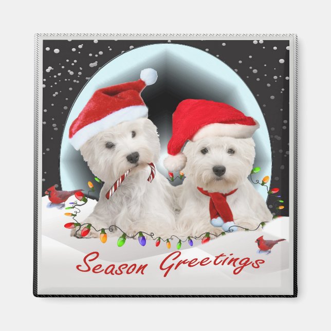 Westie Santa Pals Magnet (Framsidan)