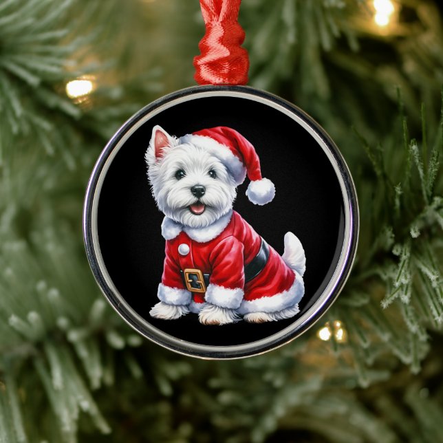Westie Santa Tassar jul Julgransprydnad Metall (Träd)