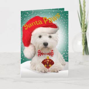 Westie Santa Tassar-kort Helgkort