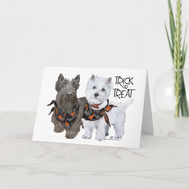 Westie Scottie Bus eller godis Kort (Framsida)