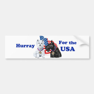 Westie & Scottie Hurra för USA Bildekal