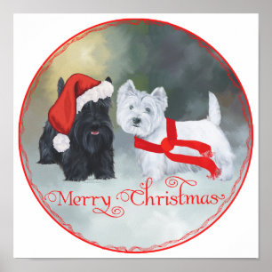 Westie Scottie jul Poster