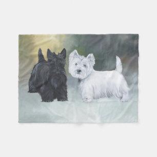 Westie Scottie Vintertid Fleecefilt