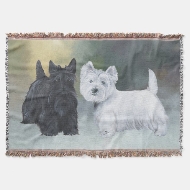 Westie Scottie Vintertid Mysfilt (Framsidan)