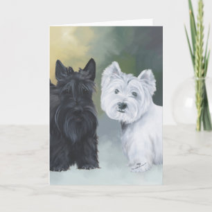 Westie Scottie Wintertime Helgkort