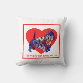 Westie Silhouette Hund Red Heart Mor's Day Kudde