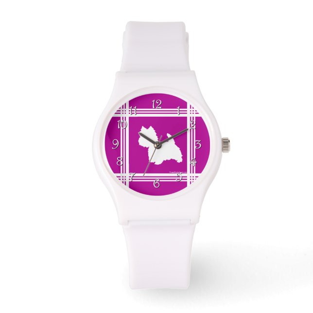 Westie Silhuett Armbandsur (Framsida)