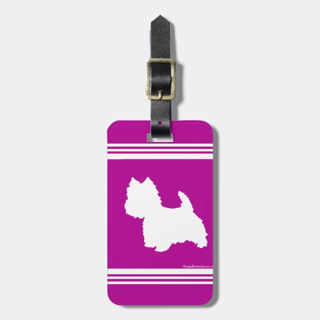 Westie Silhuett Bagagebricka (Vertikal Framsida)