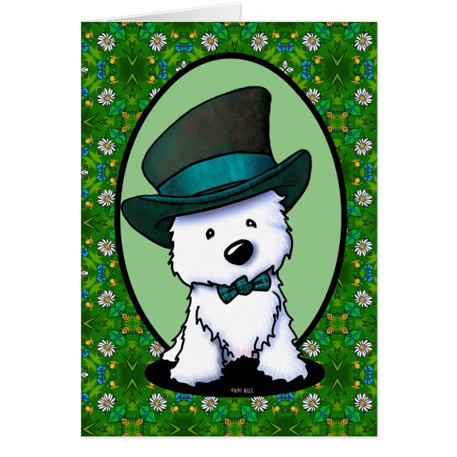 Westie skräcker Saint Paddy's Day OBS Kort (Framsidan)