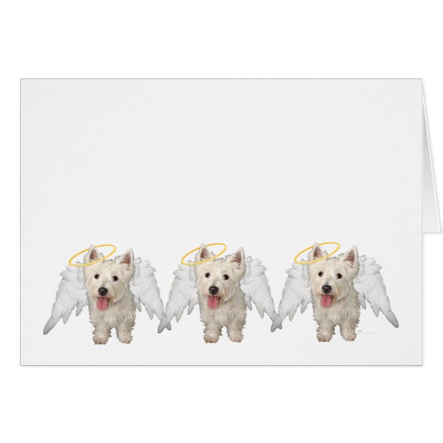 Westie Skyddsänglar Hälsningskort (Framsidan Horizontal)