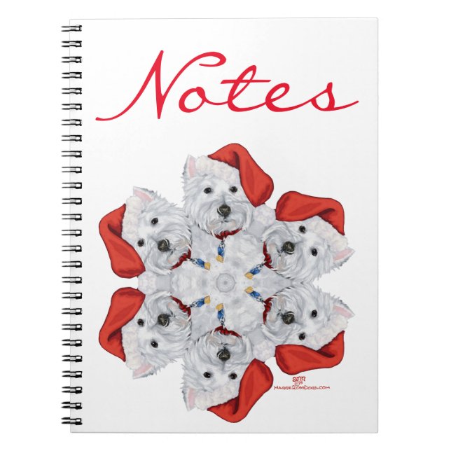 Westie Snowflake Anteckningsbok Med Spiral (Framsidan)