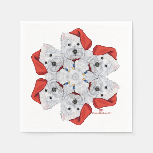 Westie Snowflake Pappersservett (Framsidan)