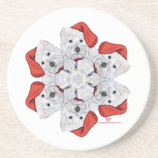 Westie Snowflake Underlägg (Framsidan)