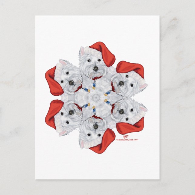Westie Snowflake Vykort (Framsida)