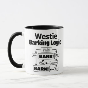Westie som skäller logik mugg