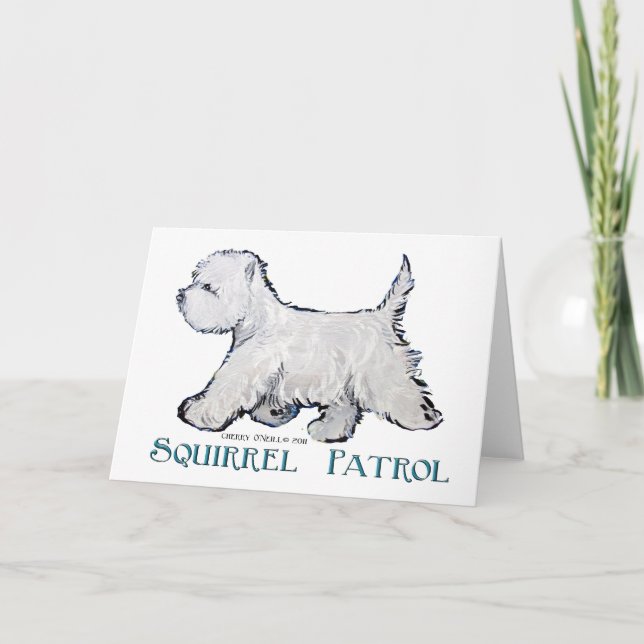 Westie Squirrel Patrol Kort (Framsida)