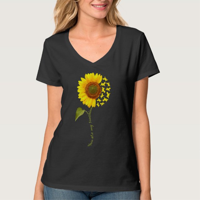 Westie Sunflower T Shirt (Framsida)