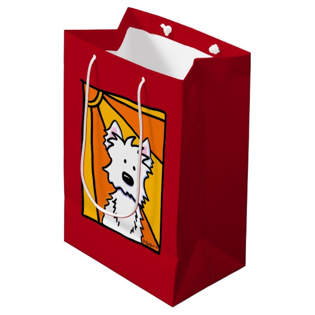 Westie Sunshine KiniArt Gift Bag (Framsidan Vinklad)