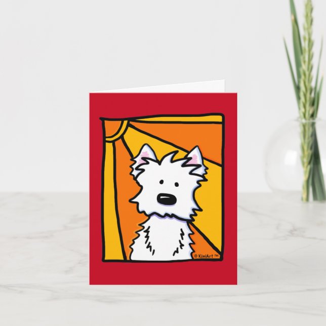 Westie Sunshine Note Card Kort (Framsida)