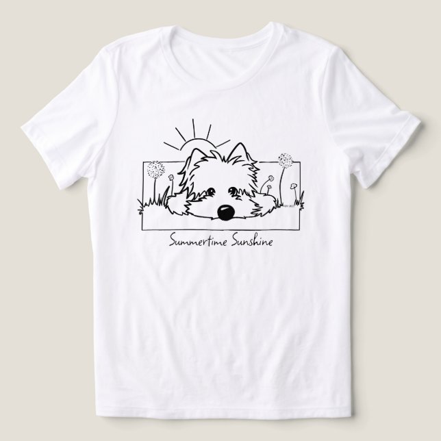 Westie Sunshine T-Shirt Tri-Blend Shirt (Design Framsida)
